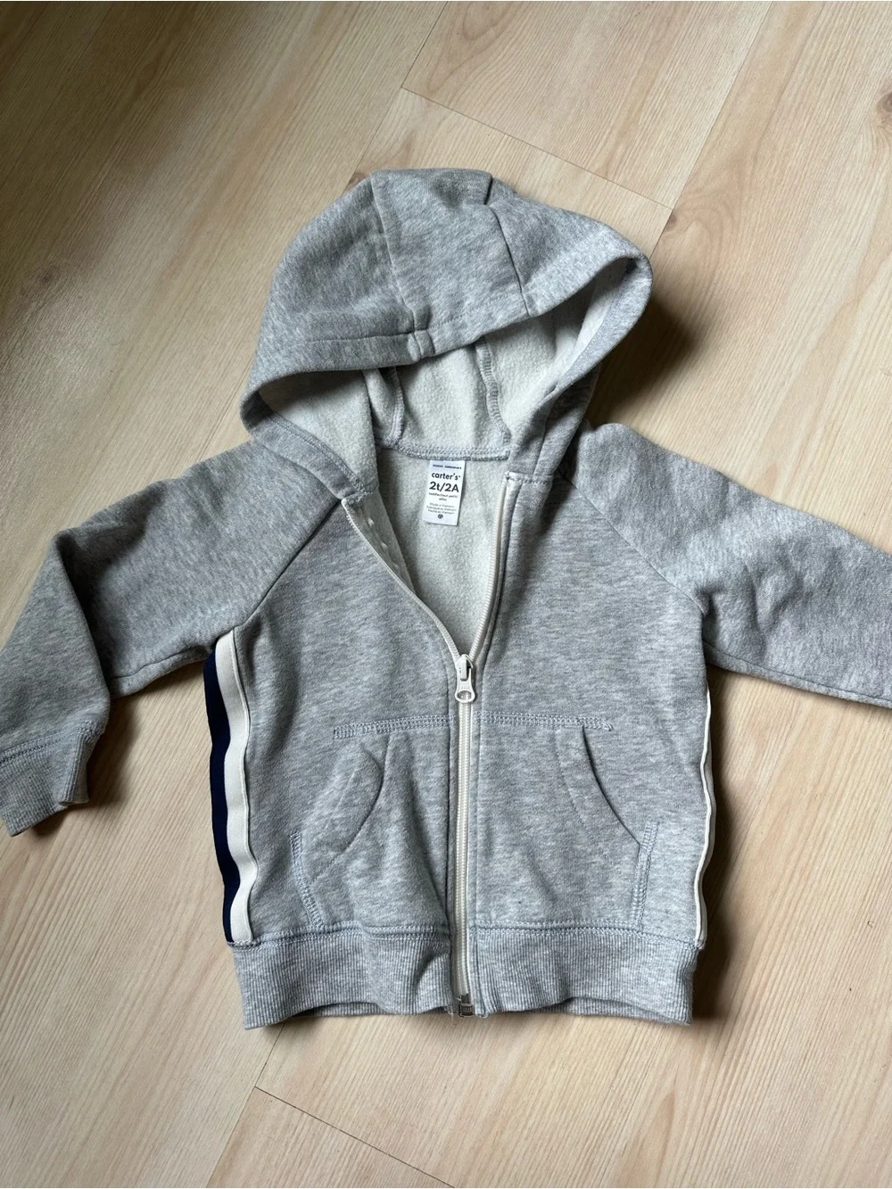 Carters Toddler Gray Hooded Zip-Up Sweatshirt